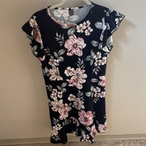 SHEIN Black Floral Dress